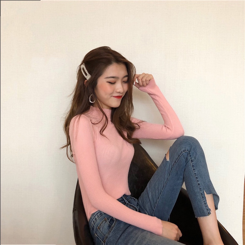 Áo len tăm cổ cao quảng châu siêu xinh【FS003】