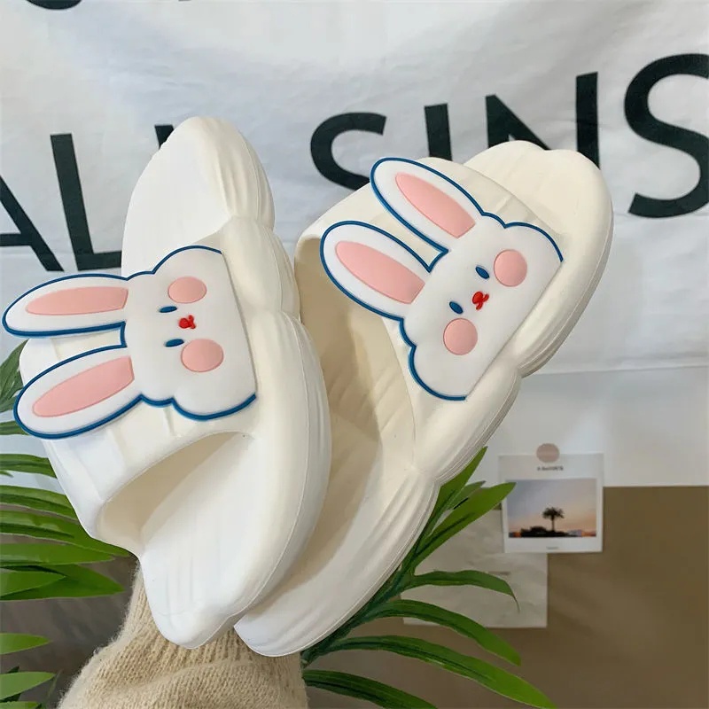 Dép Đi Trong Nhà Mềm Mại Thoải Mái Chống Trượt In Hình Thỏ Dễ Thương Phong Cách Hàn Quốc Cho Nữ