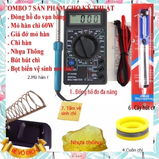 Đồng hồ đo vạn năng DT-830B + MỎ HÀN CHỈNH NHIỆT 936 VÀ 5 món dụng cụ kỹ thuật hàn