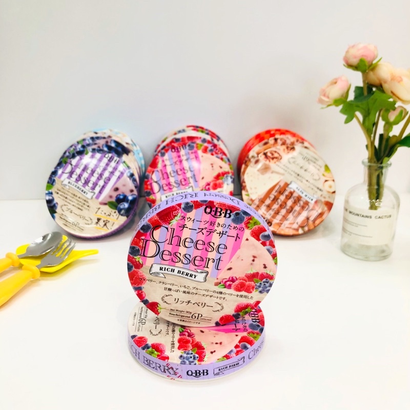 Phô Mai Tách Muối QBB Nhật Bản Vị Trái Cây Đủ Vị, Phomai Cho Bé Ăn Dặm từ 8 tháng, 90g