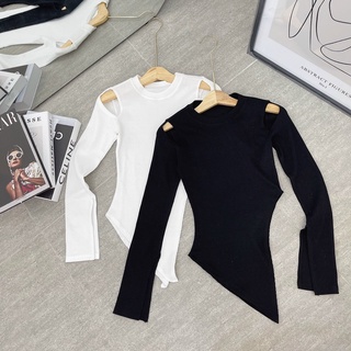 Áo thun nữ L.I.E.N Boutique tà chéo ,cá tính phá cách