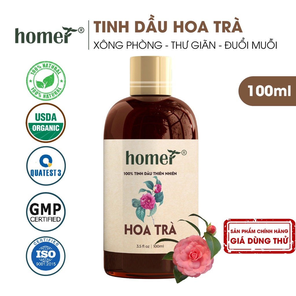 Tinh dầu Hoa Trà Nhật Bản Homer - Camellia Essential Oil  - đạt chuẩn chất lượng kiểm định