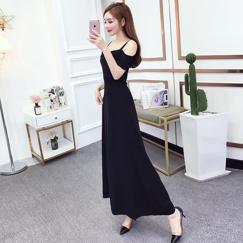 Đầm Dài Hai Dây Xẻ Tà Thời Trang Quyến Rũ Cho Nữ