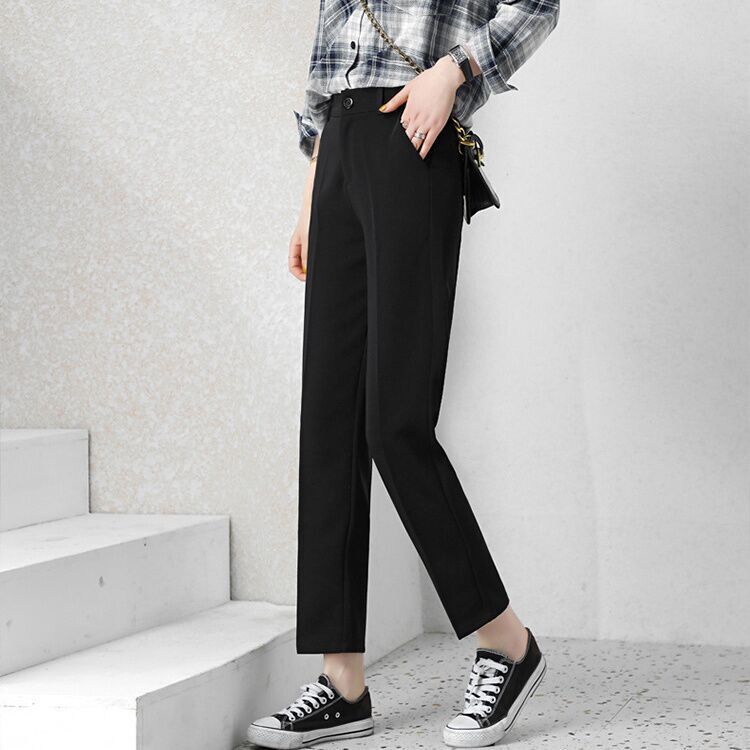 Quần tây ZHELIHANGFEI ống suông rộng lưng cao thời trang thanh lịch dành cho nữ