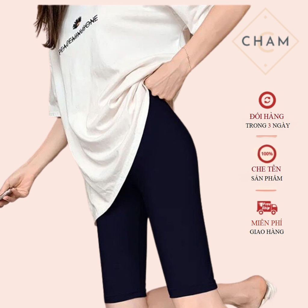 Quần legging nữ cao cấp Cham Quần đùi, ngố, dài cạp cao chống xoắn, dài lưng giữ nhiệt leggin thun ôm bó vải dày dặn