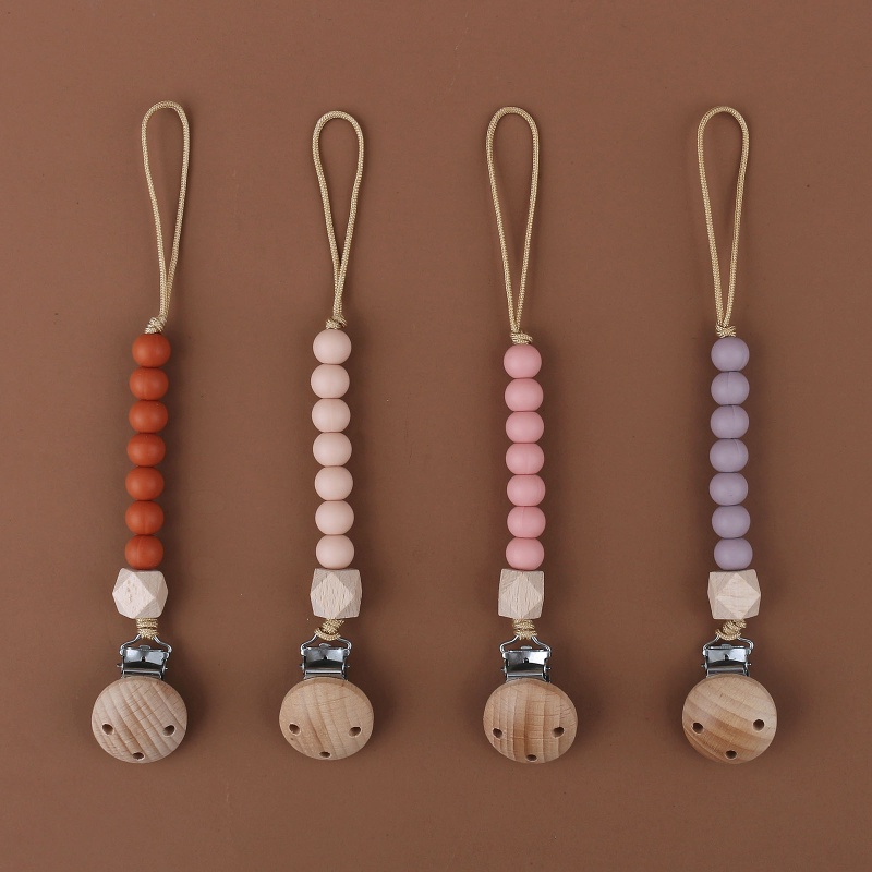 Kẹp Núm Vú Giả Xỏ Hạt Silicone Cho Bé Ăn Dặm