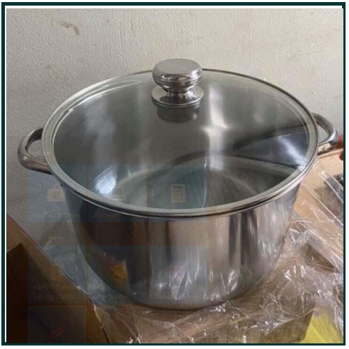 🌹 NỒI LUỘC GÀ INOX TO  🌹  DÀY DẶN ĐẸP VUNG KÍNH ( Np 30cm)