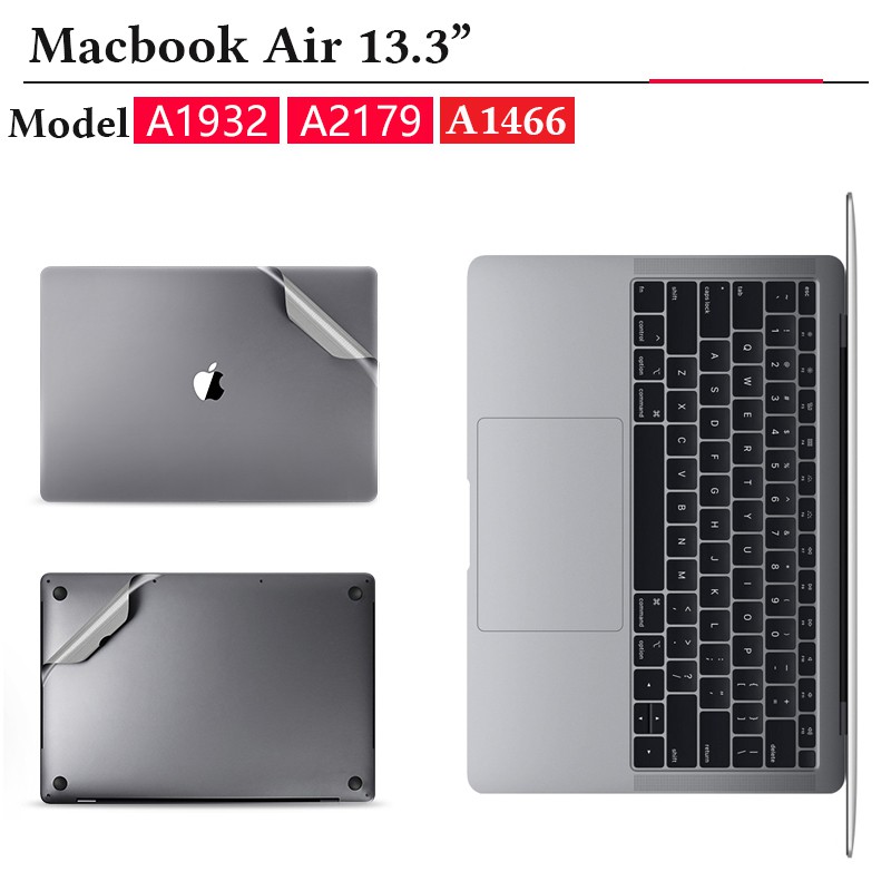 Bộ Dán Full Body Macbook Air 2018-2020 5in1 Chống Xước-Không Bám Keo, JRC(4 Màu)