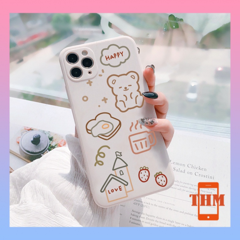 Ốp Điện Thoại Hình Gấu Uống Trà Sữa Cho iPhone 6/6plus/6s/6splus/7/7plus/8/8plus/x/xr/xs/11/12/13/pro/max/plus/promax/-925