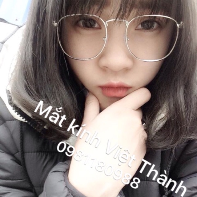 mắt kính cận vintage loại tốt lắp được cận kính mảnh kính ngố