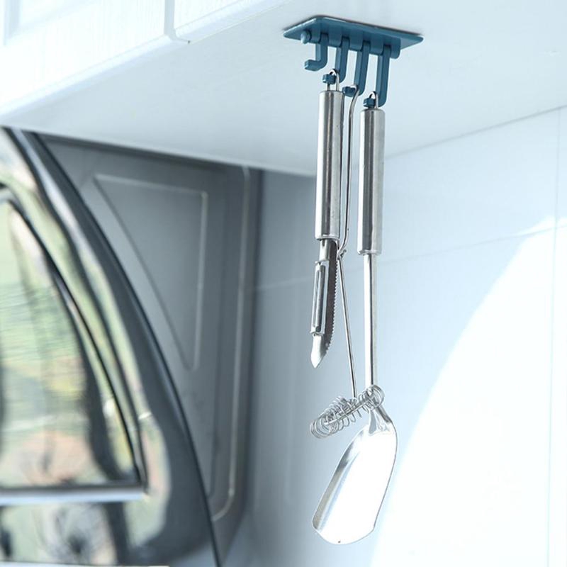 Móc Treo Đồ Dán Tường Bằng ABS Tự Dính Xoay Tiện Dụng Cho Nhà Bếp / Phòng Tắm