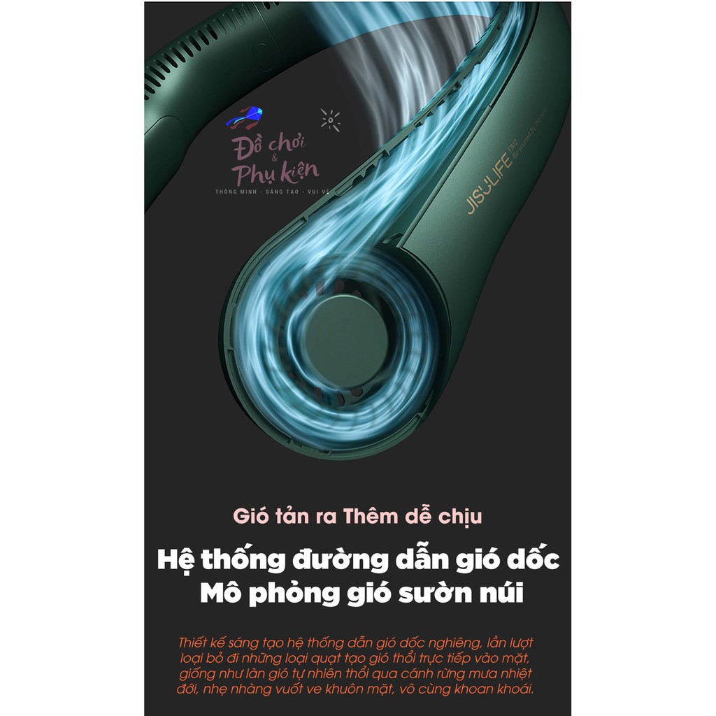 Quạt mini đeo cổ chính hãng JisuLife - Thiết kế vượt trội - Bảo hành chính hãng | BigBuy360 - bigbuy360.vn
