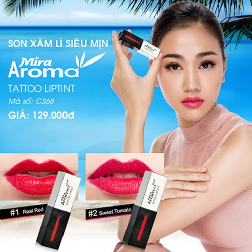 Son xăm siêu lì siêu mịn không trôi Aroma Tattoo Liptint Hàn Quốc 6ml - Hàng chính hãng