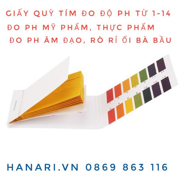 Giấy Quỳ tím, quì tím đo độ pH từ 1-14, đo kiềm axit mỹ phẩm, rò rỉ ối bà bầu, đo pH âm đạo