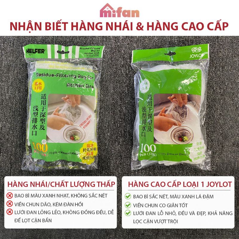 Túi lọc rác bồn rửa chén bát- Combo 100- 500 túi hàng JOYLOT,dai, tiện lợi, dễ sử dụng