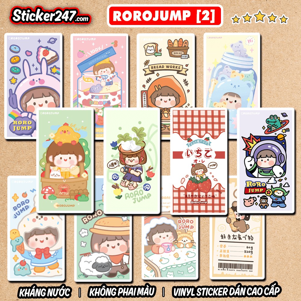 Sticker Roro Jump Dễ Thương [2] 𝑭𝒓𝒆𝒆𝒔𝒉𝒊𝒑 chống nước, sticker dán laptop, điện thoại, đàn guitar, mũ bảo hiểm, vali