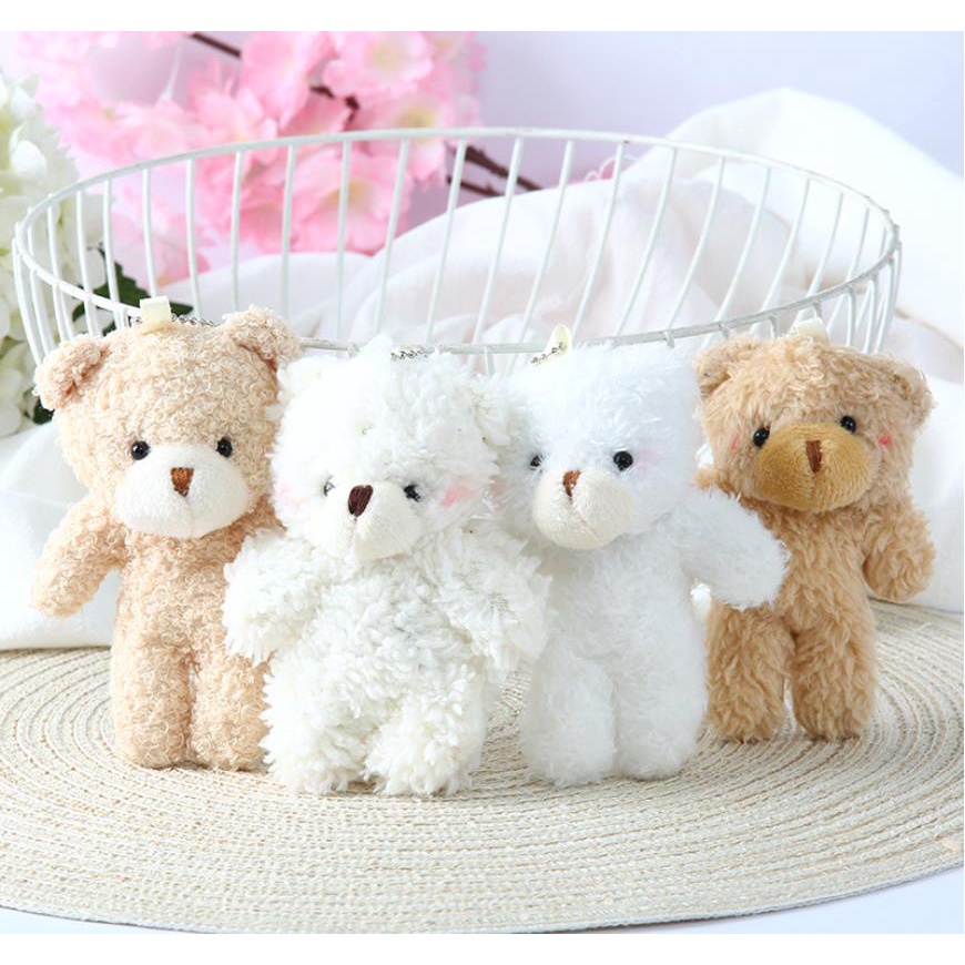 Móc Khóa Gấu Bông Đính Ngọc Trai Giả Dễ Thương