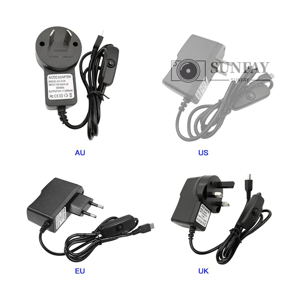 Bộ Sạc Nguồn 5v 2.5a Uk Micro Usb Cho Raspberry Pi 3