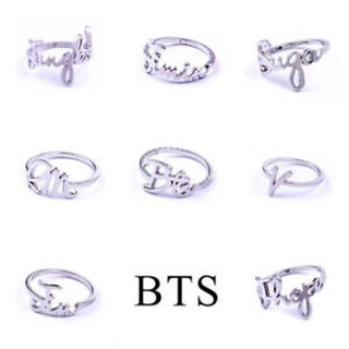 Nhẫn chữ nổi BTS (có hộp sang trọng)