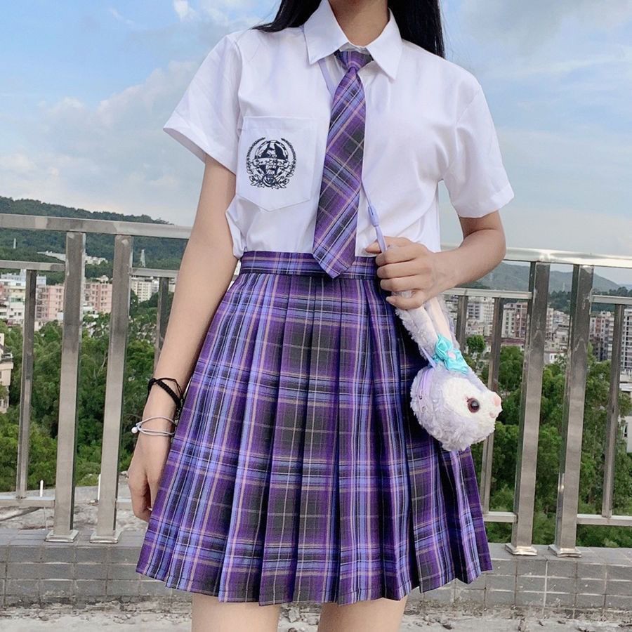Người nổi tiếng trên Internet giá đặc biệtcơ bản mới nguyên thủy thủ chính hãng jk đồng phục xếp ly ngắn lưới váy