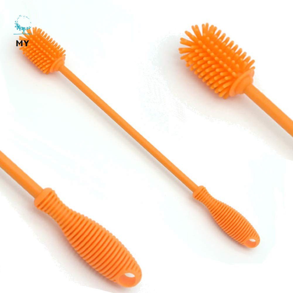 Cọ silicone rửa bình nước đa năng cán dài