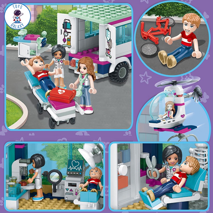 Đồ Chơi Lắp Ráp Mô Hình Bệnh Viện Cấp Cứu Thành Phố Nhân Ái / Đồ Chơi Trí Tuệ / Đồ Chơi Bé Gái SX3028