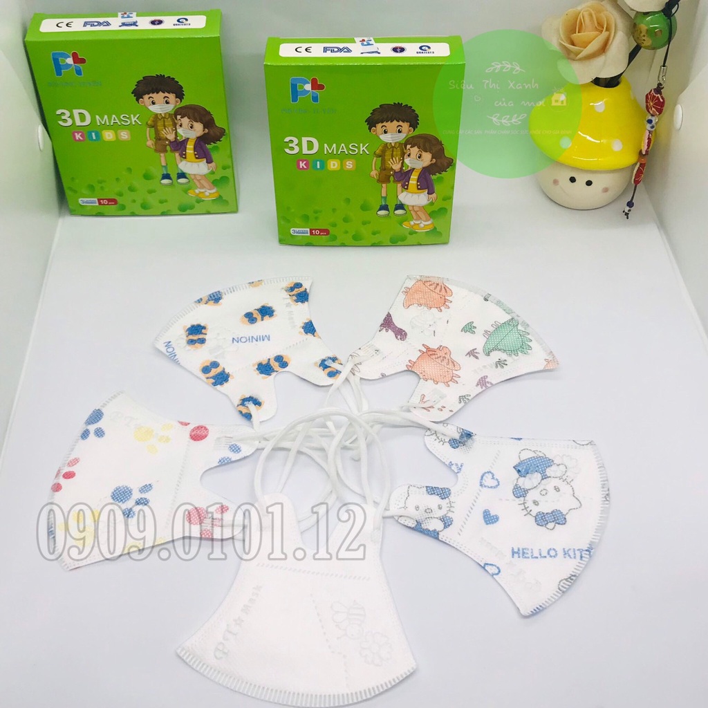 Khẩu trang em bé 5d thương hiệu Nut - Phương Tuyến chính hãng, 5d mask cho bé từ 1 - 3 tuổi