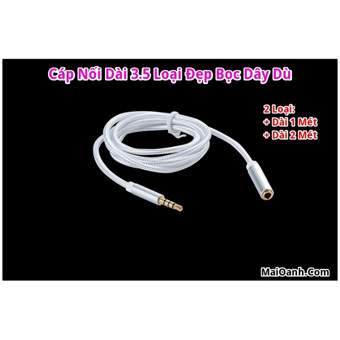 Cáp Nối Dài Audio 3.5 - Loại đẹp, dây bọc dù chống đứt(đực-cái)