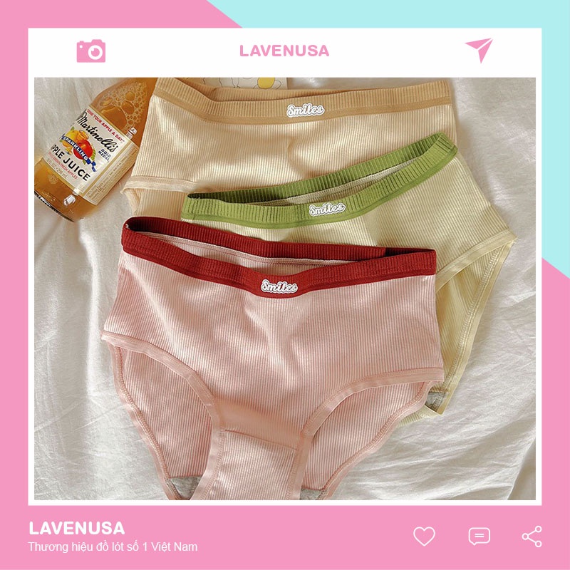 Quần lót nữ cotton gân tăm kháng khuẩn mềm mại thoáng khí LAVENUSA QL84