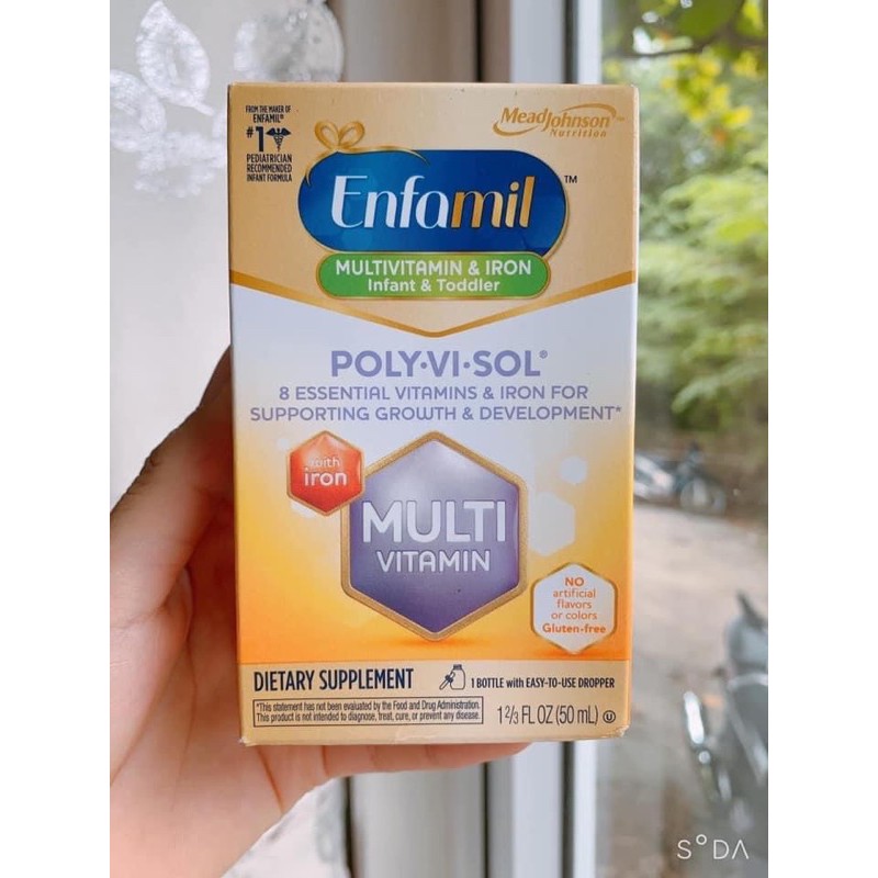 Vitamin tổng hợp Enfamil Poly Vi Sol,thực phẩm bổ sung cho bé thời kỳ ăn dặm từ 6 tháng tuổi