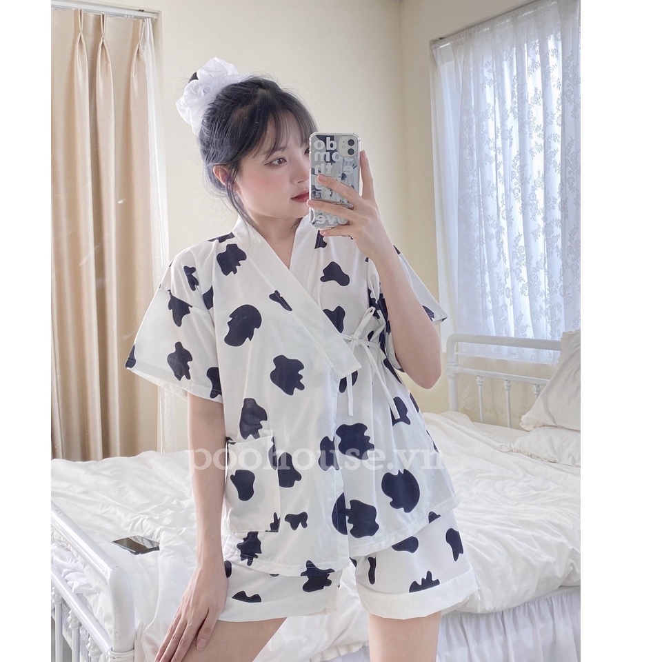 [Nhiều mẫu] Bộ đồ mặc nhà Pijama kimono ngủ chất liệu cotton, thiết kế đồ ngủ kiểu Nhật bản - Poohouse Pyjama | BigBuy360 - bigbuy360.vn