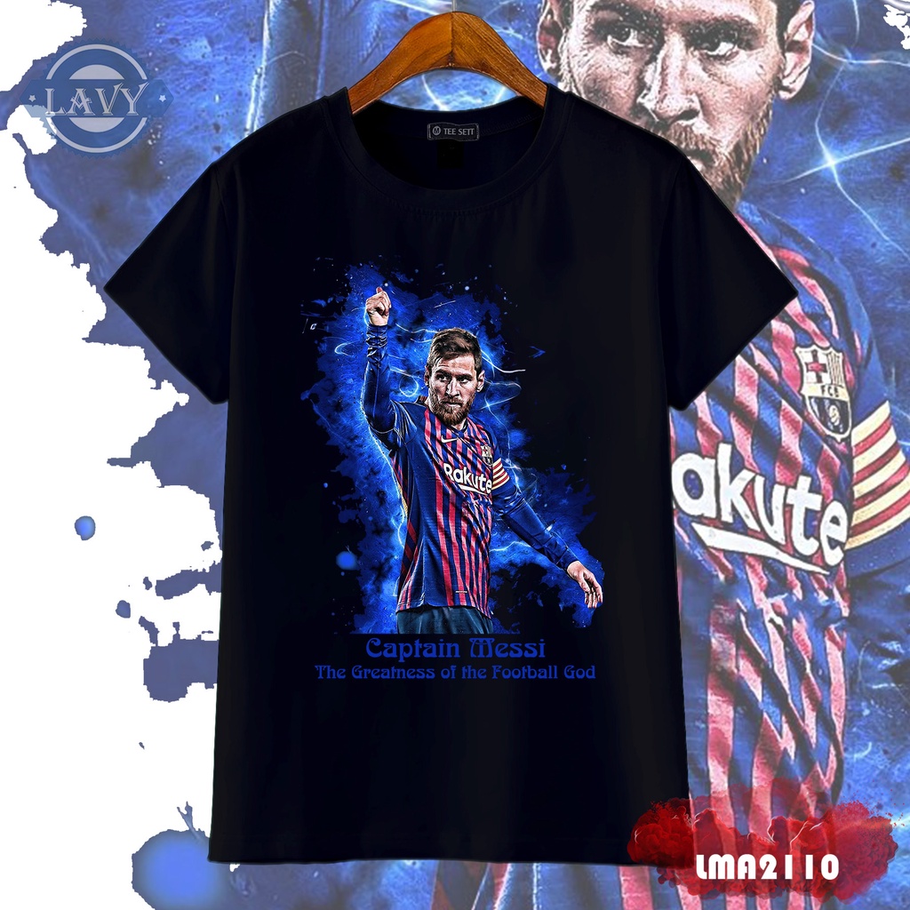 Áo thun nam cổ tròn in hình Messi, áo phông unisex nam nữ vải cotton co giãn chất lượng cao | LMA2110-TD01