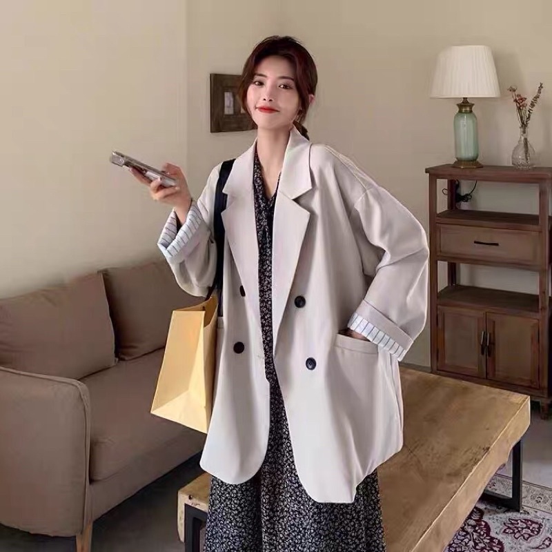 Khoác blazer form rộng phong cách hàn quốc kèm ảnh thật | BigBuy360 - bigbuy360.vn
