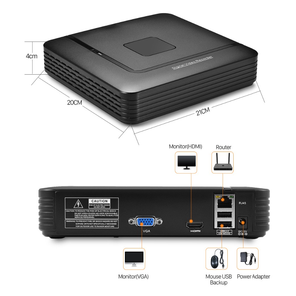 Máy Quay An Ninh Hamrol H.265 Max 9CH CCTV NVR ONVIF P2P Xmeye
