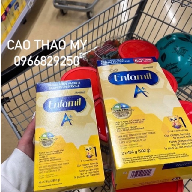 Sữa Enfamil A+ Canada số 1 - số 2 992gr