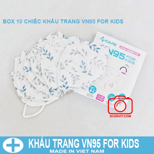 Hộp 10 chiếc khẩu trang trẻ em 3D VN95 for KIDS