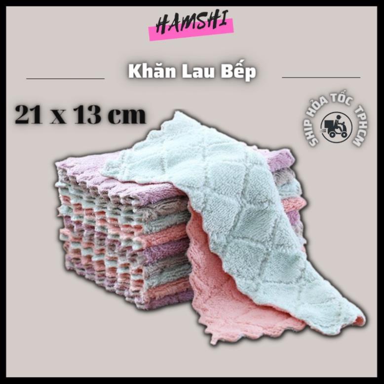 Khăn lau bếp đa năng siêu thấm combo 2 mặt dày dặn HAMSHI SHOP K01 SUSU SHOP DEAL 1K