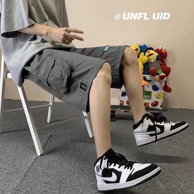 ♞AFF LIGA♞ Quần ngắn ống rộng Nhiều Túi Phong Cách Hip Hop Đường Phố Mới Cho Nam