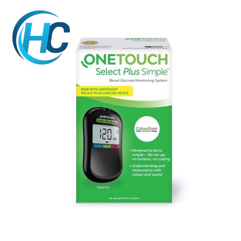 [CHÍNH HÃNG] Máy đo đường huyết One Touch Select Plus Simple (Tặng kèm lọ 25 que thử)