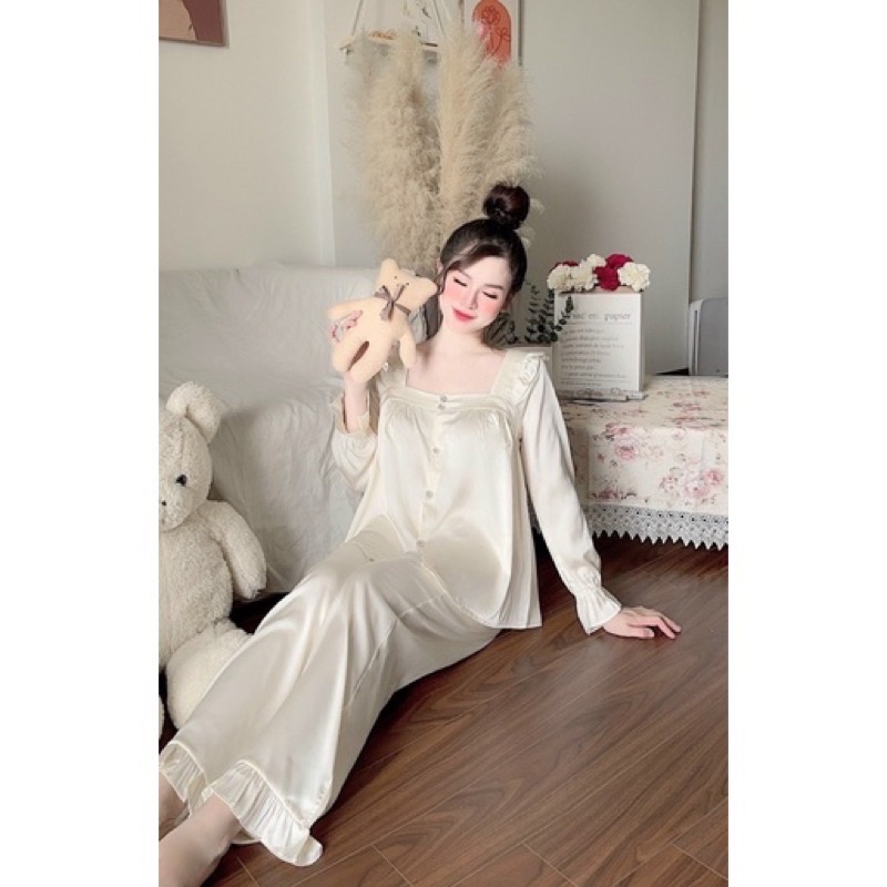 BIGSIZE BỘ LỤA LATIN BÈO TIỂU THƯ TAY DÀI QUẦN DÀI