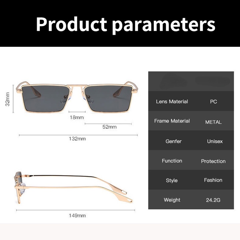 Kính Mát Gọng Chữ Nhật Chống Tia Uv400 Thời Trang Dành Cho Các Cặp Đôi