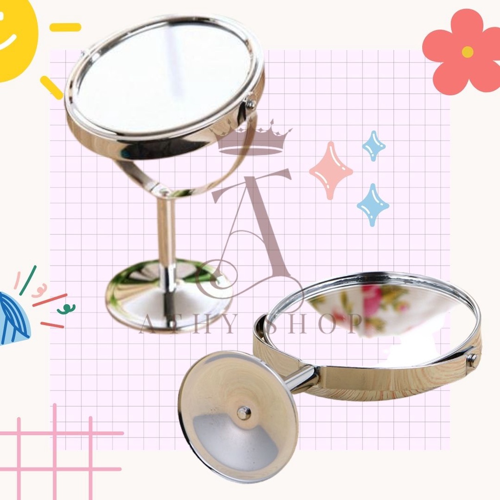GƯƠNG TRANG ĐIỂM PHÓNG TO CHI TIẾT, kiếng 2 mặt makeup, kính make-up, trang trí bàn phấn, nhỏ mini đẹp ATHY SHOP