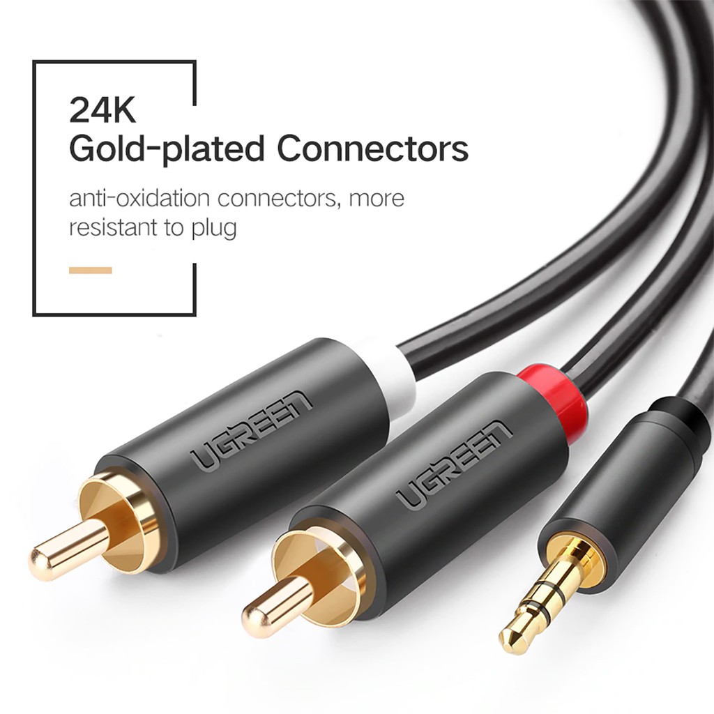 Cáp Audio 3.5mm ra 2RCA Cao Cấp UGREEN AV102