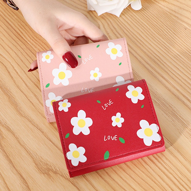 Ví cầm tay YAZHOULONG dáng ngắn in hoa phong cách Hàn Quốc xinh xắn cho nữ