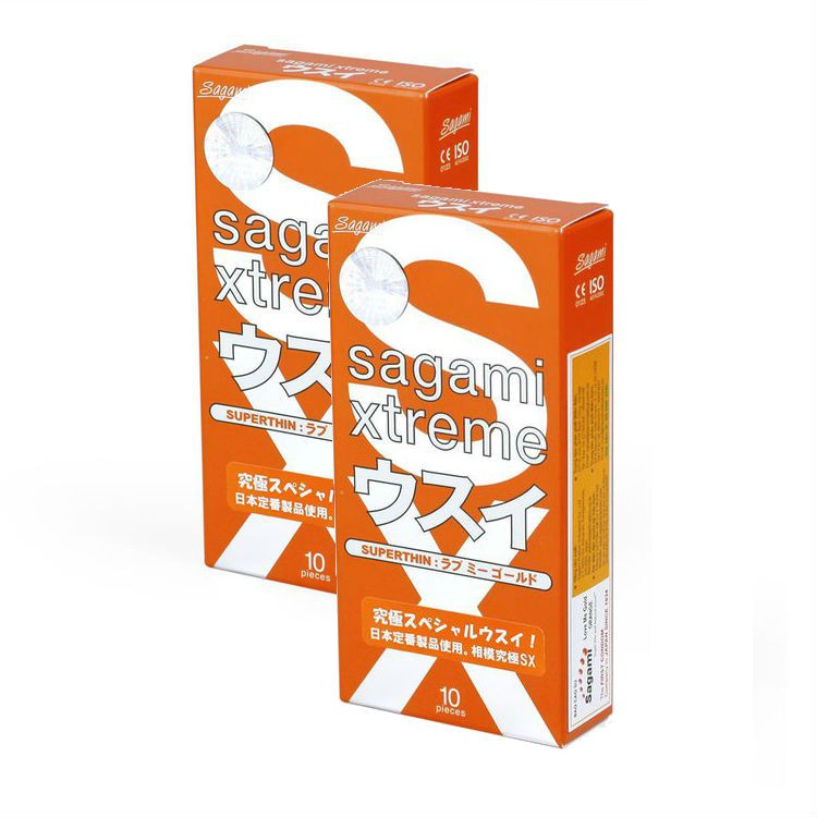 Bao cao su siêu mỏng Sagami Love Me Orange - kiểu truyền thống - hộp 10 chiếc - NinaGen - Cam kết che tên, kín đáo