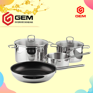 Bộ nồi bếp từ Silit Alicante 4 món - có chảo - chất liệu inox không gỉ [Hàng Nhập Đức]