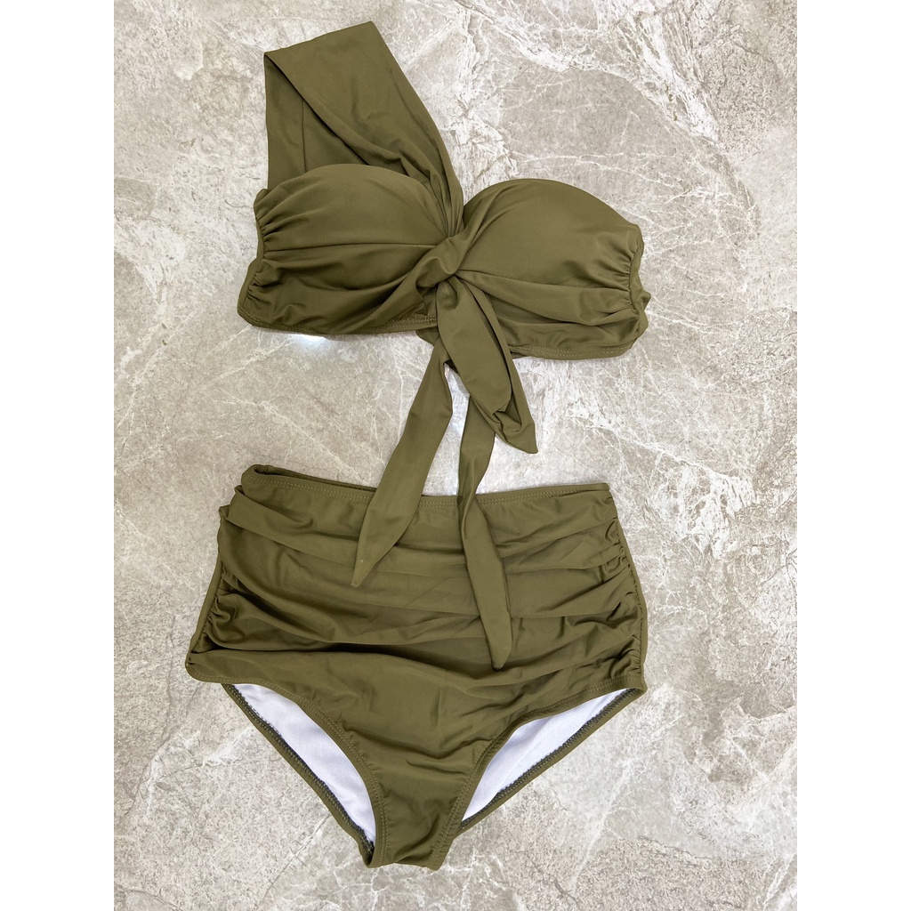 SET Bikini, Đồ Bơi Đi Biển Hai Mảnh Nơ To Cạp Cao Secxy ODERI HM-056