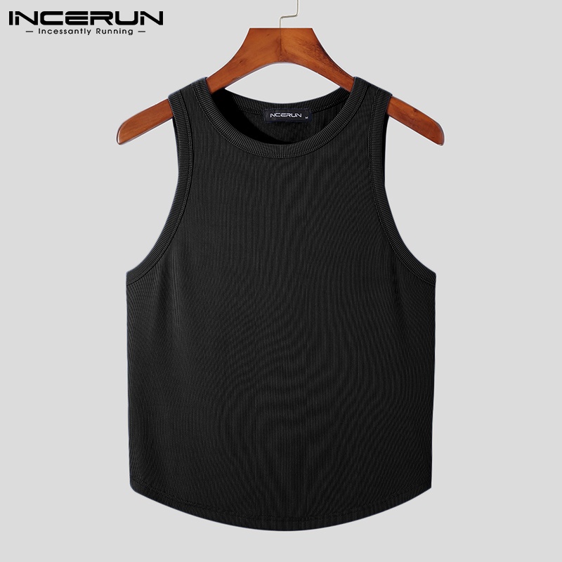 Áo thun ba lỗ Incerun màu sắc đơn giản thích hợp cho nam