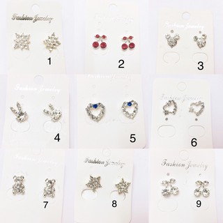 Hoa tai khuyên tai nụ đính đá lấp lánh