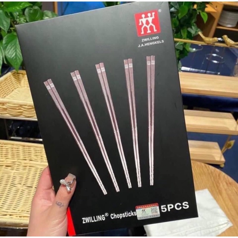 HỘP SET 5 ĐÔI ĐŨA INOX Hãng Zwilling Của Đức Siêu Hót Hít